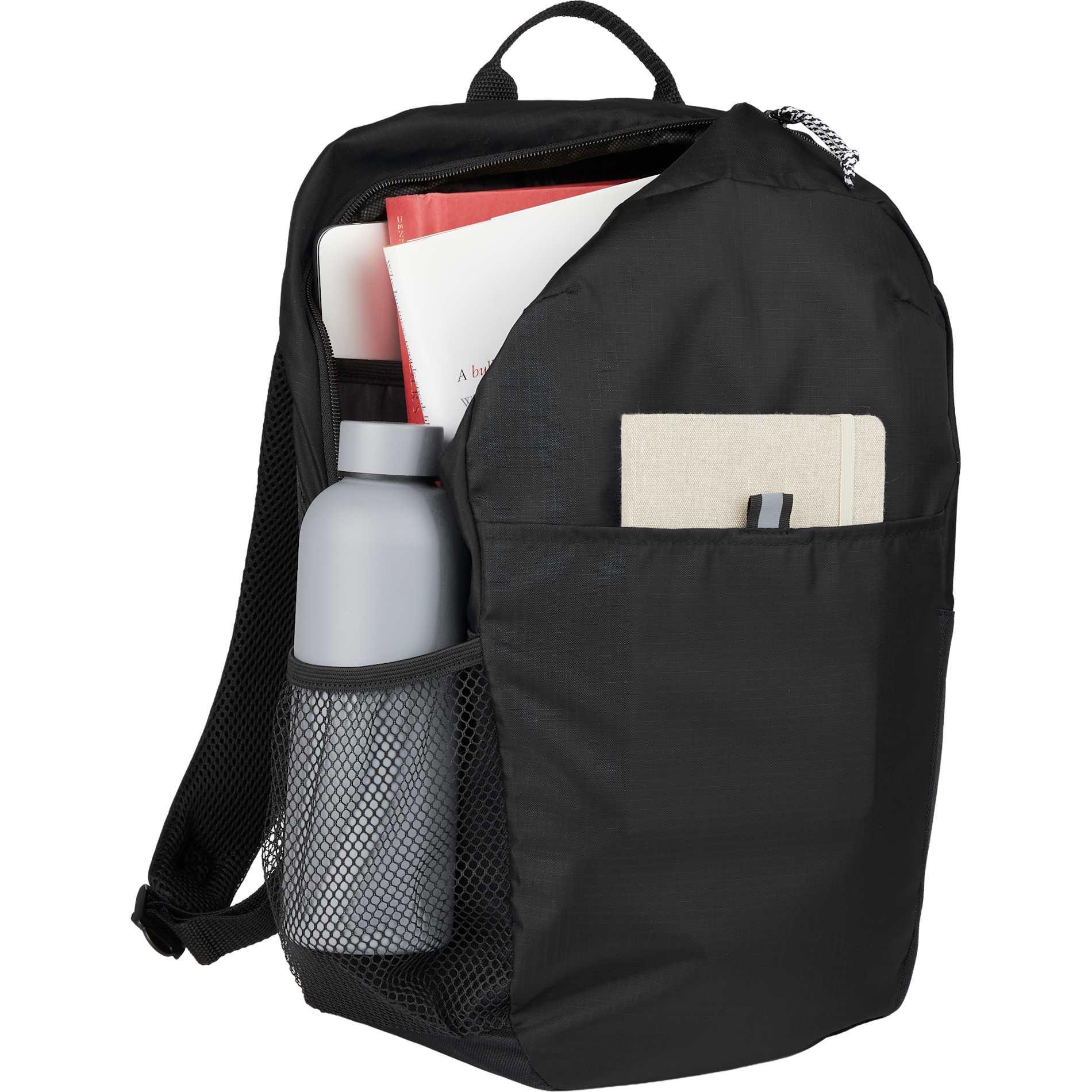 Front View of Black Rocky Recycled 15" Computer Backpack