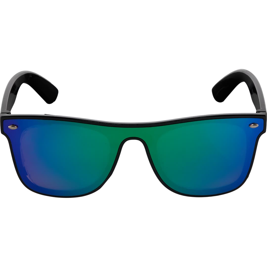 Front View of Black Samson Recycled Single-Lens Sunglasses plain