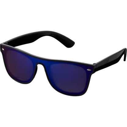 Front View of Black Samson Recycled Single-Lens Sunglasses plain