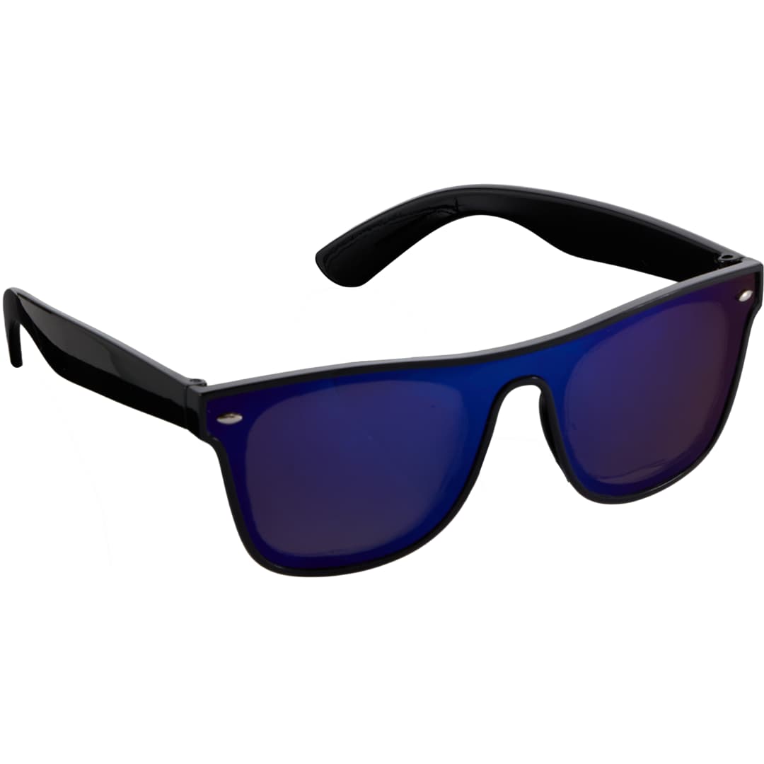 Front View of Black Samson Recycled Single-Lens Sunglasses plain