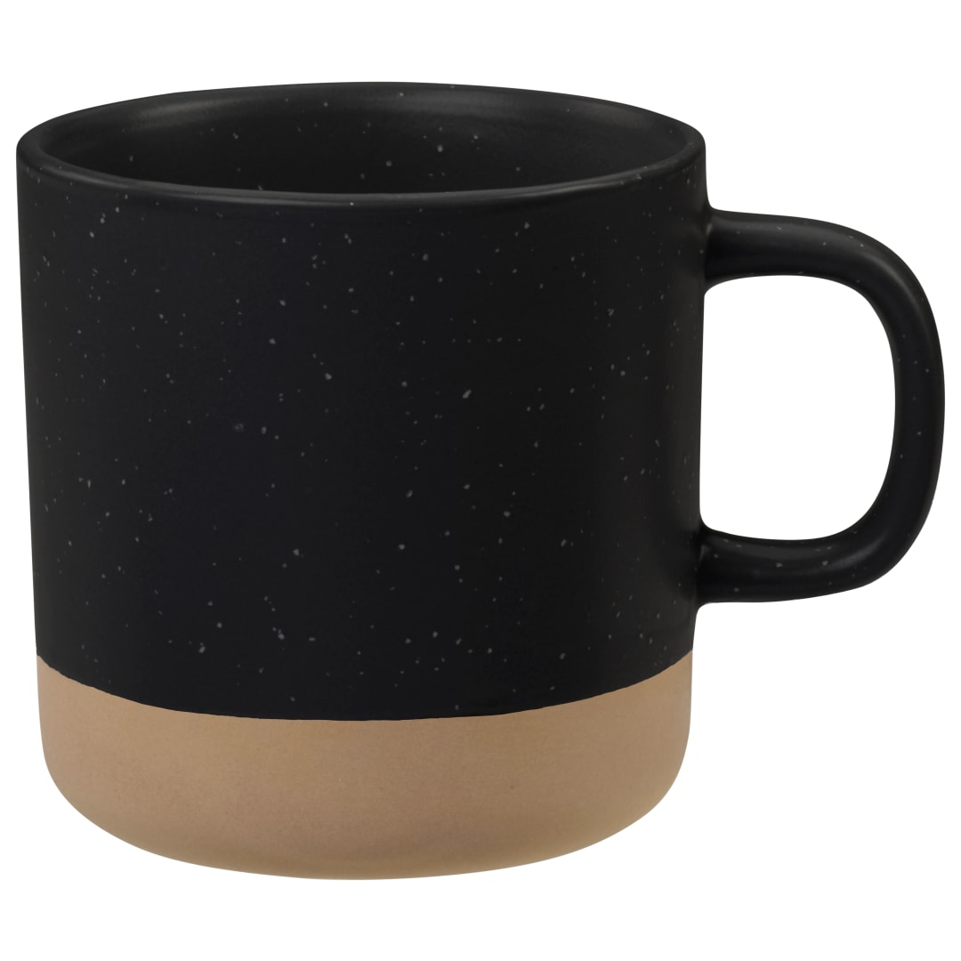 Front View of Black Santos 12oz Ceramic Mug plain