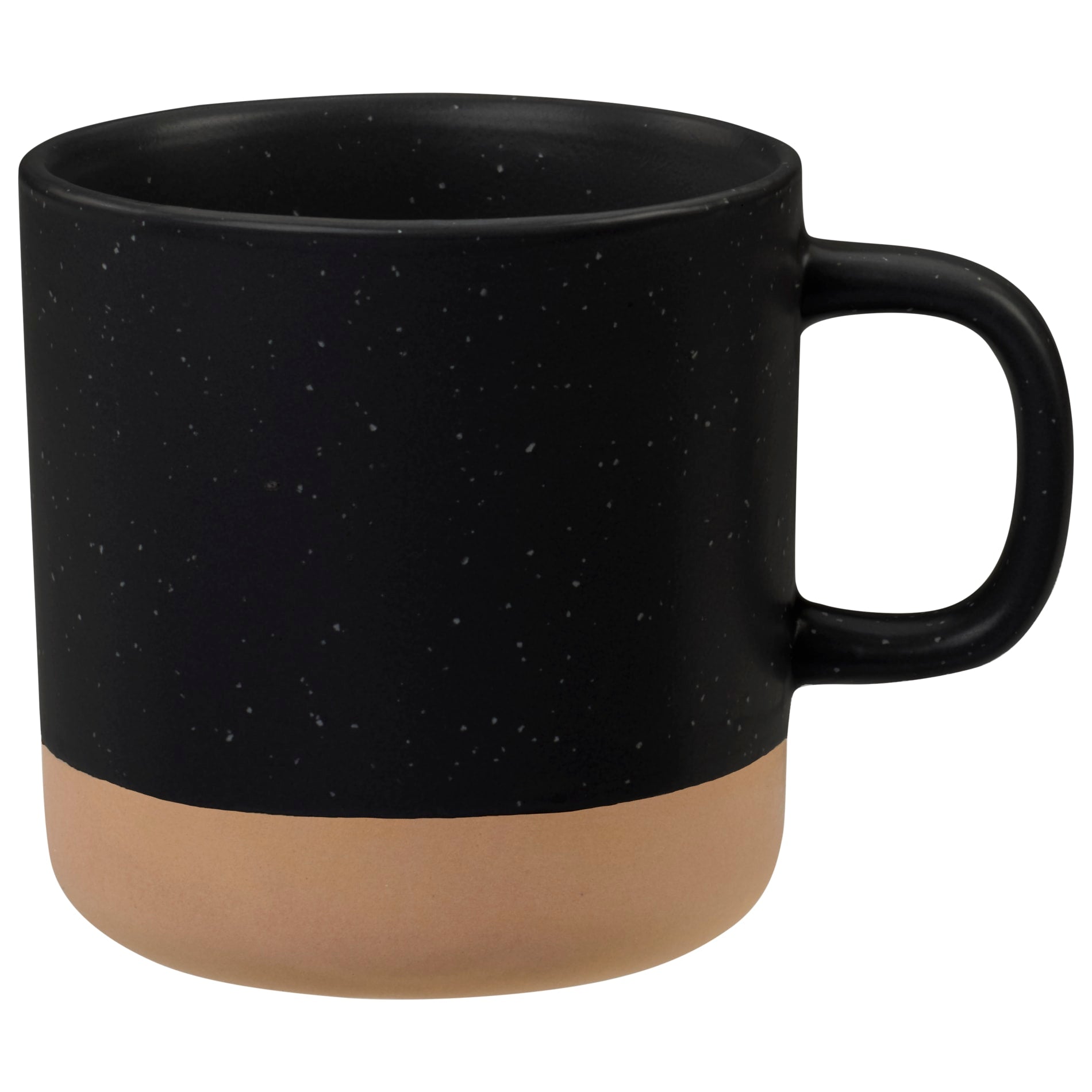 Front View of Black Santos 12oz Ceramic Mug plain