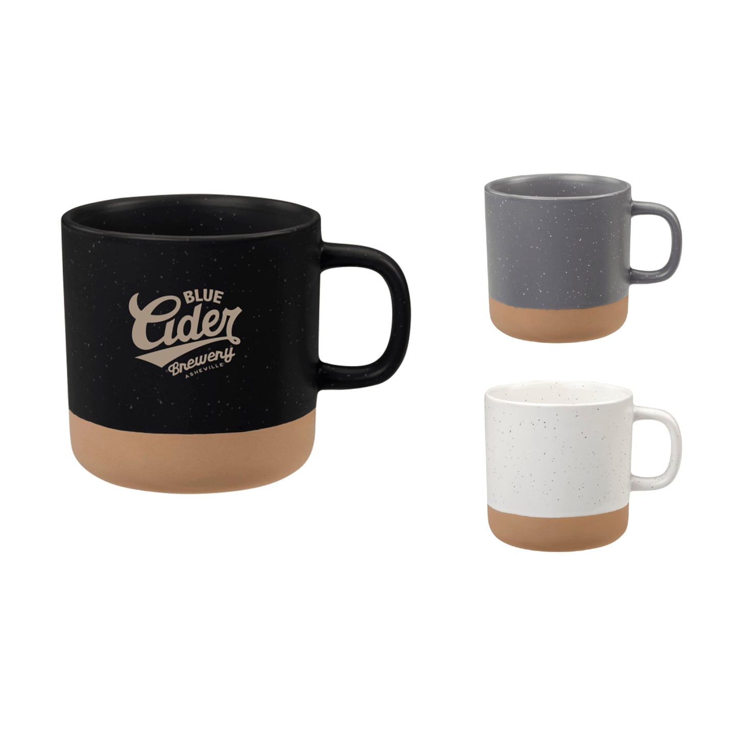 Front View of Black Santos 12oz Ceramic Mug