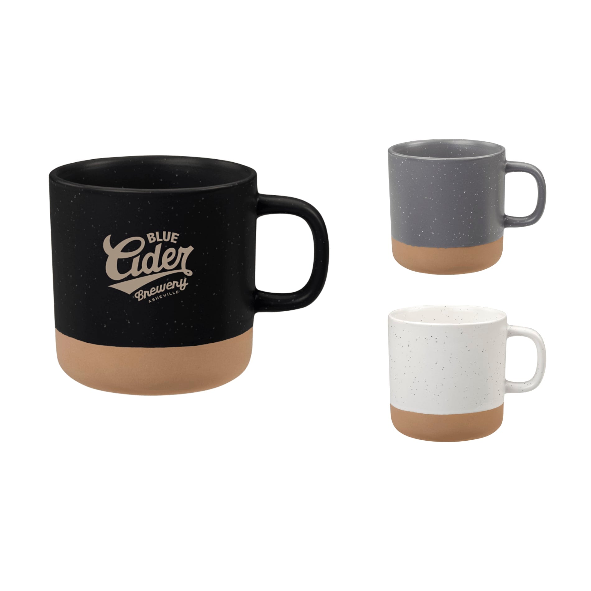 Front View of Black Santos 12oz Ceramic Mug