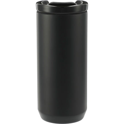 Front View of Black Seneca Tumbler 16oz w/ Ceramic Lid & Lining plain