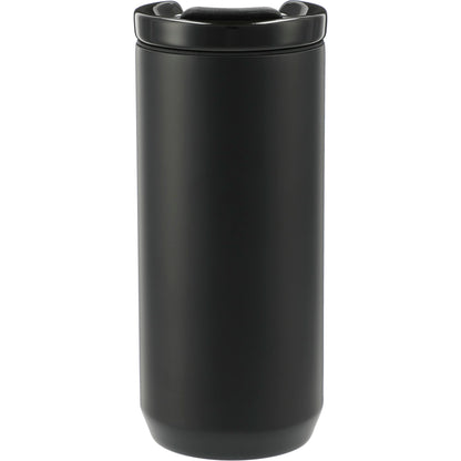 Front View of Black Seneca Tumbler 16oz w/ Ceramic Lid & Lining plain