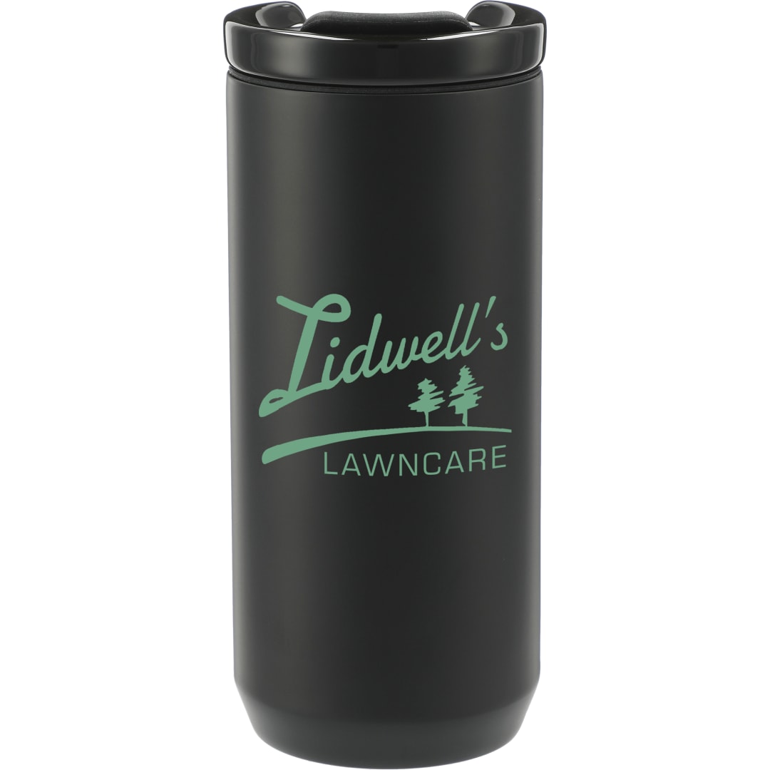 Front View of Black Seneca Tumbler 16oz w/ Ceramic Lid & Lining