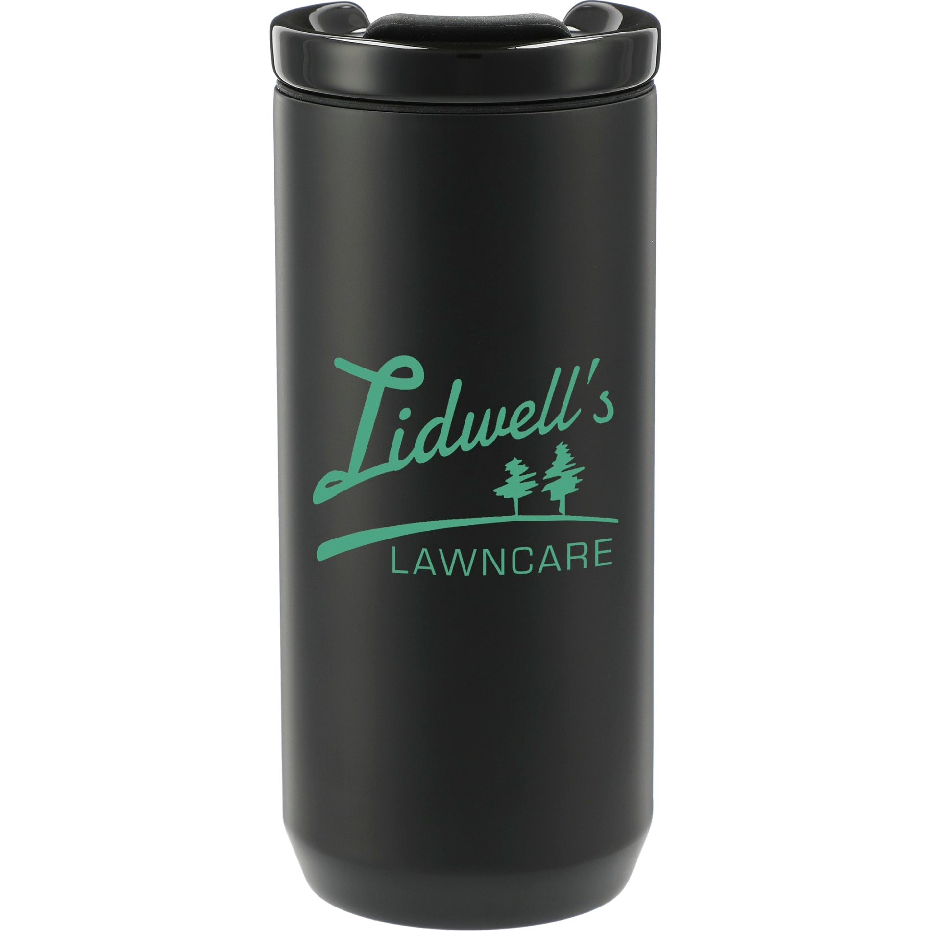 Front View of Black Seneca Tumbler 16oz w/ Ceramic Lid & Lining
