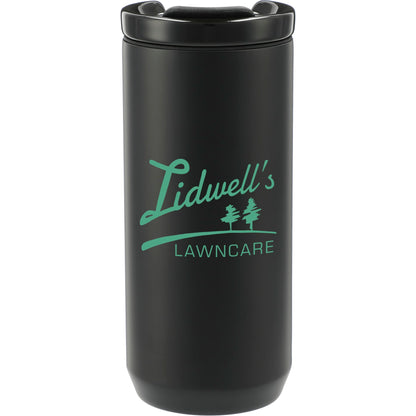 Front View of Black Seneca Tumbler 16oz w/ Ceramic Lid & Lining