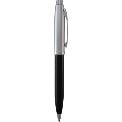 Front View of Black Sheaffer® 100 Chrome Black Ballpoint plain