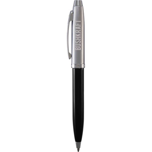Front View of Black Sheaffer® 100 Chrome Black Ballpoint