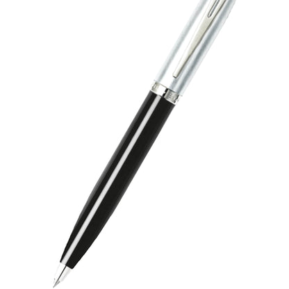 Front View of Black Sheaffer® 100 Chrome Black Ballpoint
