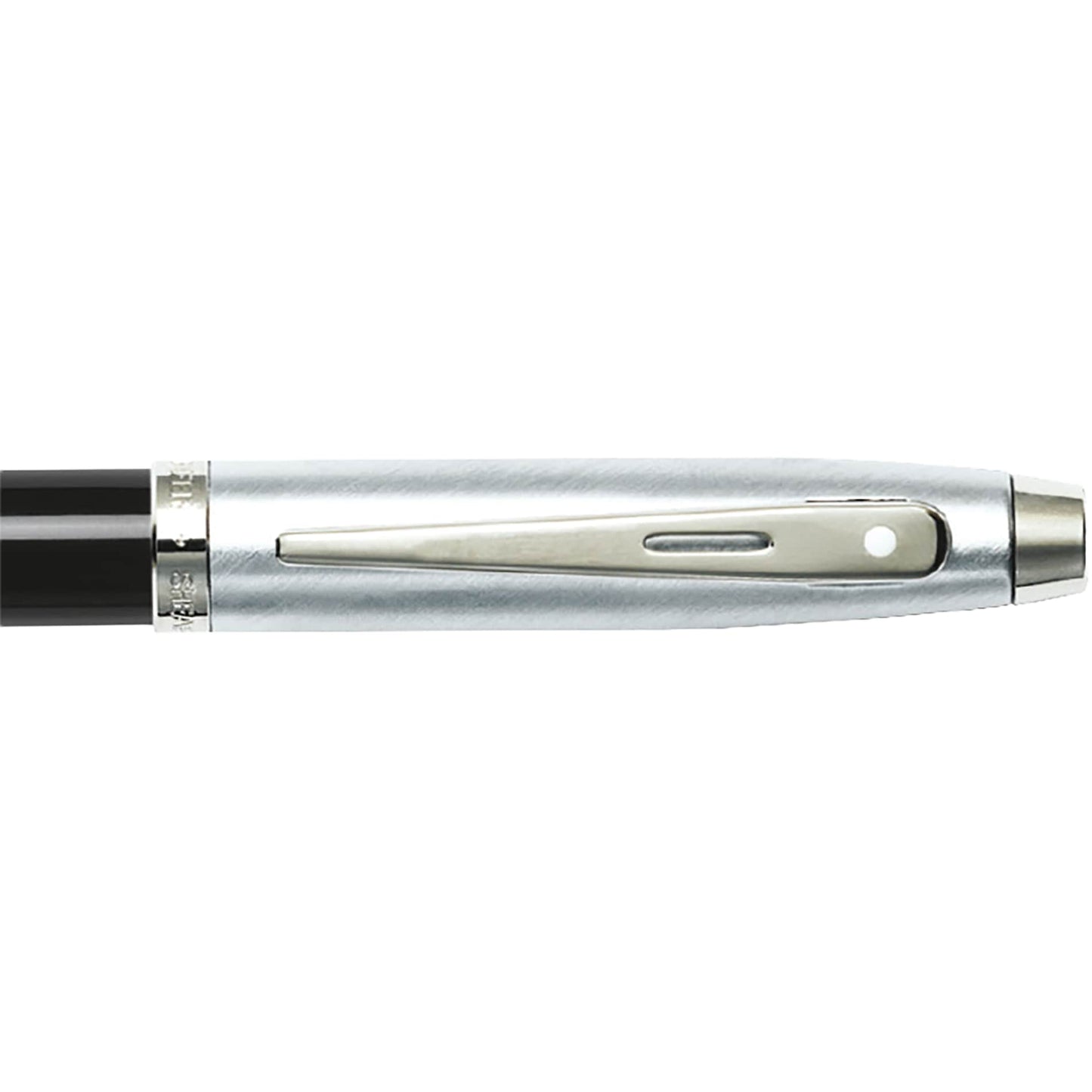 Front View of Black Sheaffer® 100 Chrome Black Ballpoint
