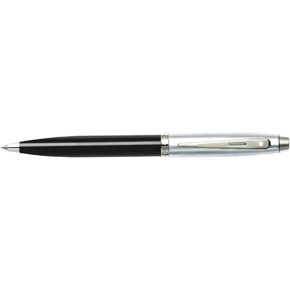 Front View of Black Sheaffer® 100 Chrome Black Ballpoint