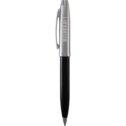 Front View of Black Sheaffer® 100 Chrome Black Ballpoint