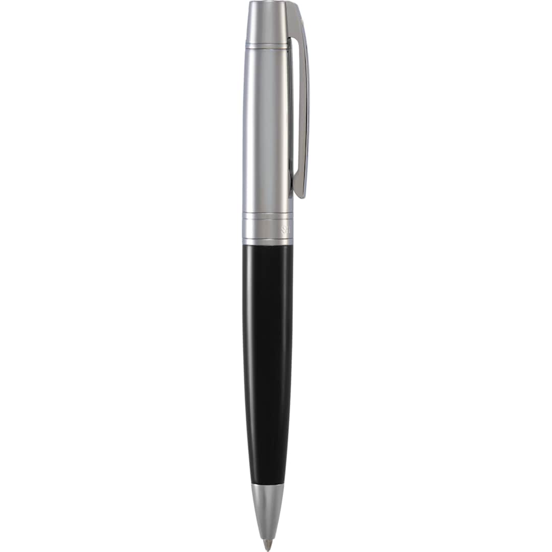 Front View of Black Sheaffer® 300 Glossy Chrome Black Ballpoint plain