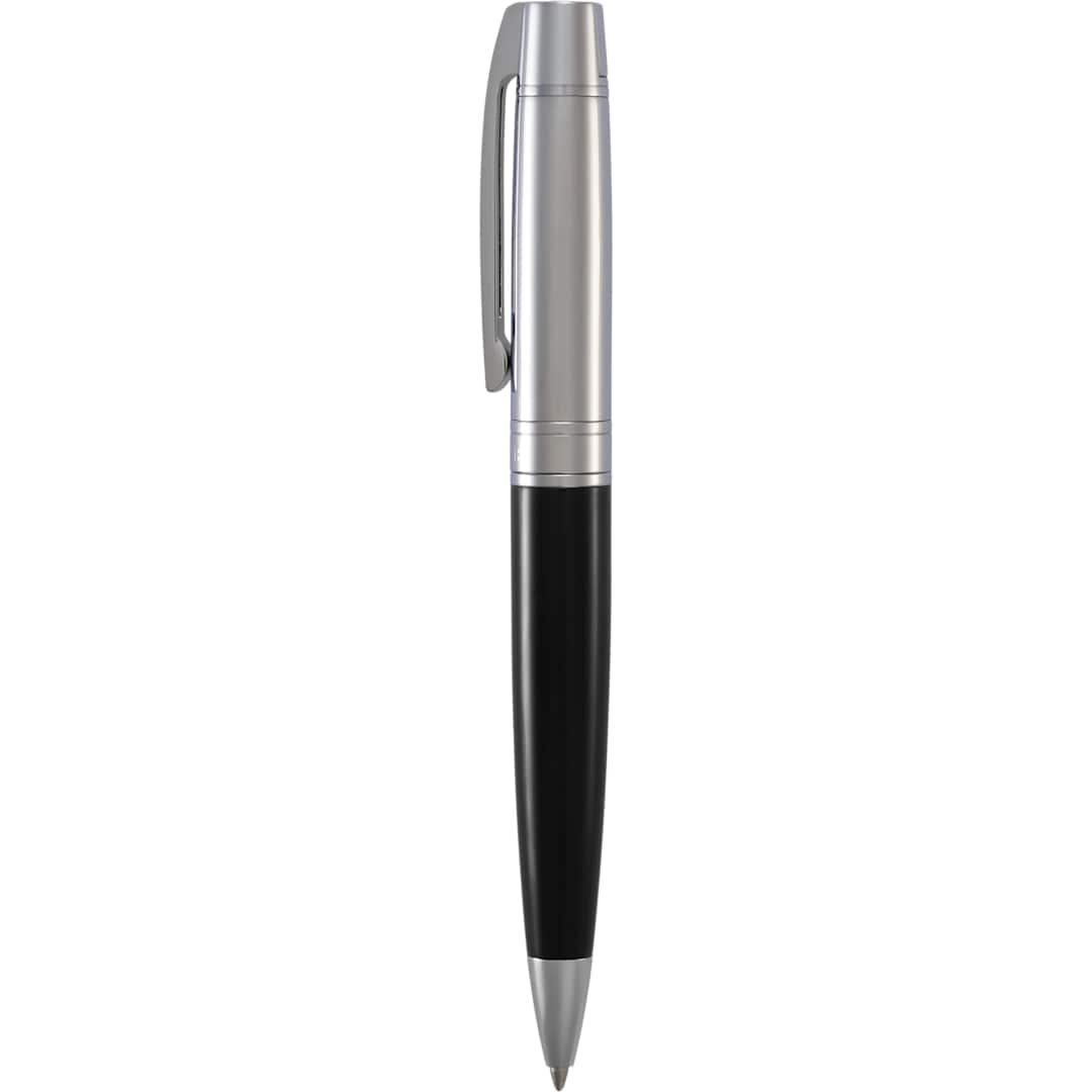 Front View of Black Sheaffer® 300 Glossy Chrome Black Ballpoint plain