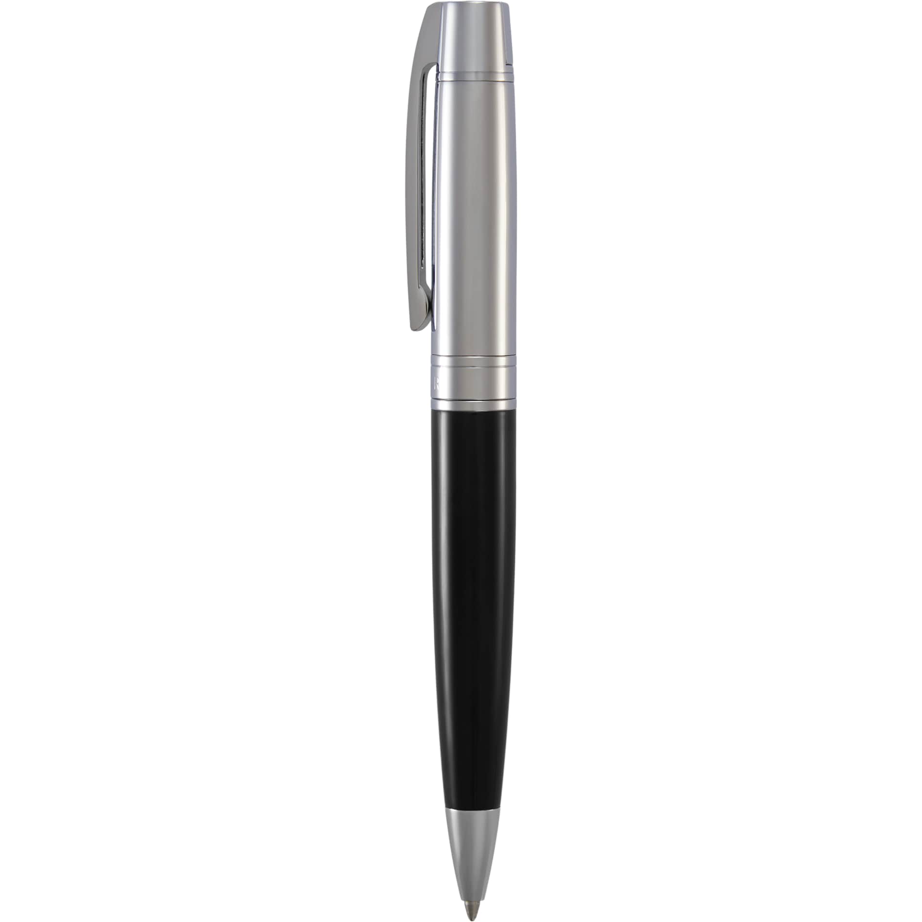 Front View of Black Sheaffer® 300 Glossy Chrome Black Ballpoint plain