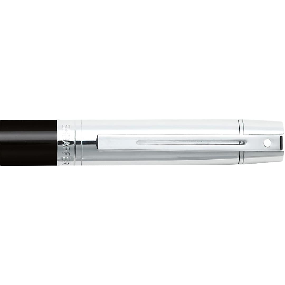 Front View of Black Sheaffer® 300 Glossy Chrome Black Ballpoint