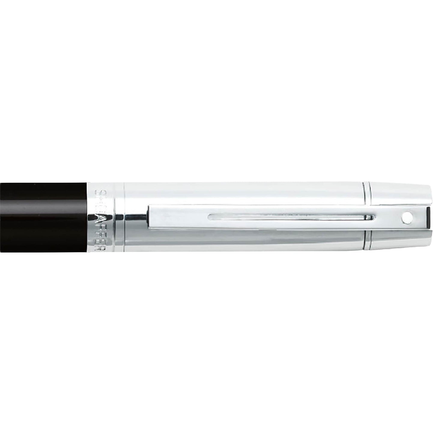 Front View of Black Sheaffer® 300 Glossy Chrome Black Ballpoint