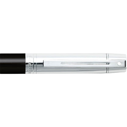 Front View of Black Sheaffer® 300 Glossy Chrome Black Ballpoint