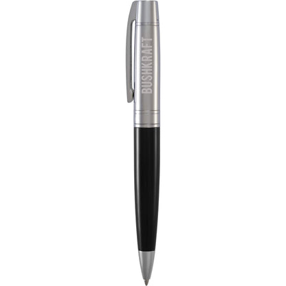 Front View of Black Sheaffer® 300 Glossy Chrome Black Ballpoint