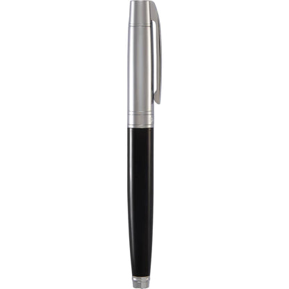 Front View of Black Sheaffer® 300 Glossy Chrome Black Roller Ball plain