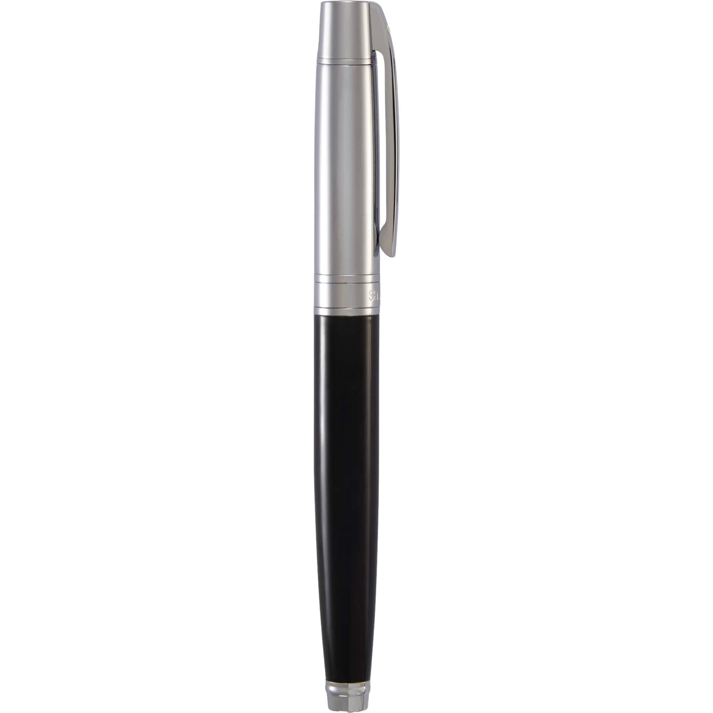 Front View of Black Sheaffer® 300 Glossy Chrome Black Roller Ball plain