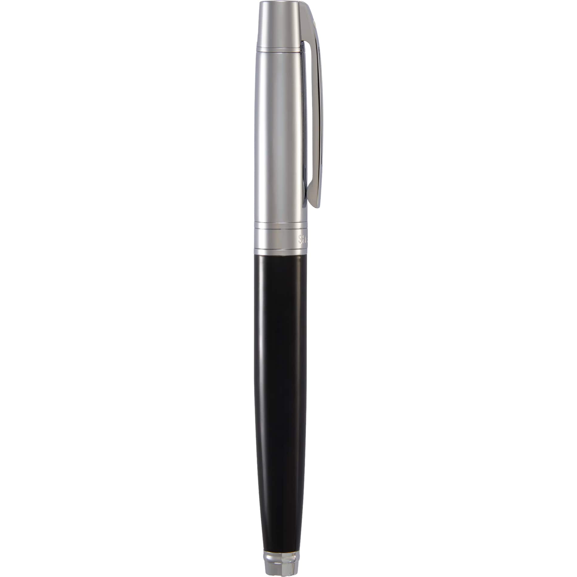 Front View of Black Sheaffer® 300 Glossy Chrome Black Roller Ball plain
