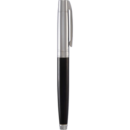 Front View of Black Sheaffer® 300 Glossy Chrome Black Roller Ball plain