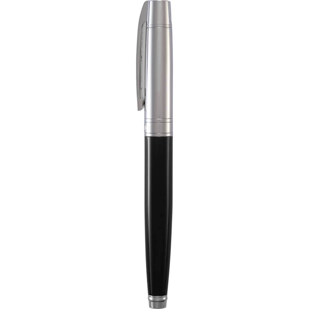 Front View of Black Sheaffer® 300 Glossy Chrome Black Roller Ball plain