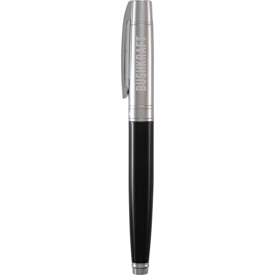 Front View of Black Sheaffer® 300 Glossy Chrome Black Roller Ball