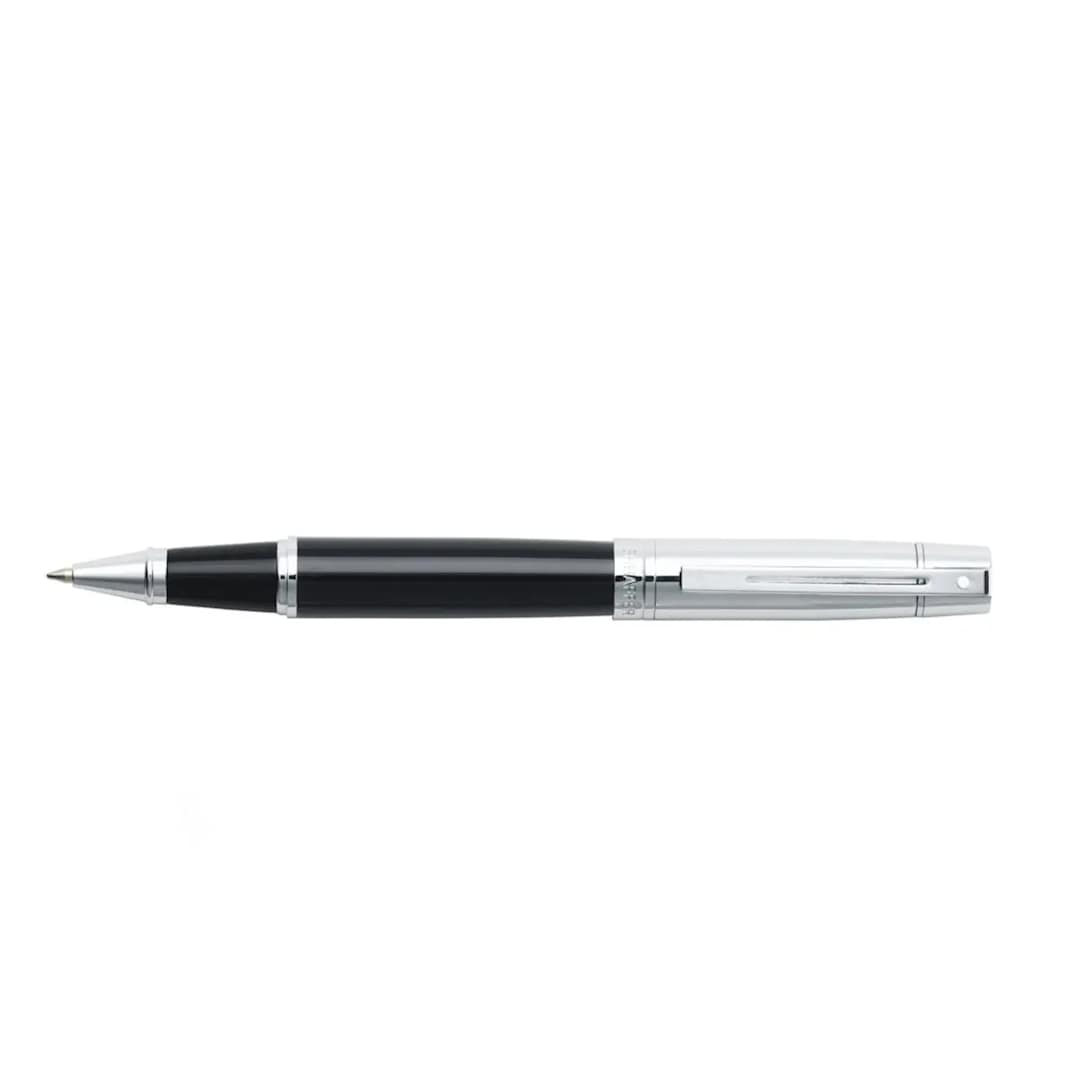 Front View of Black Sheaffer® 300 Glossy Chrome Black Roller Ball
