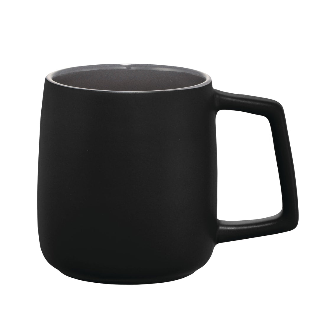 Front View of Black Sienna Ceramic Mug 14oz plain