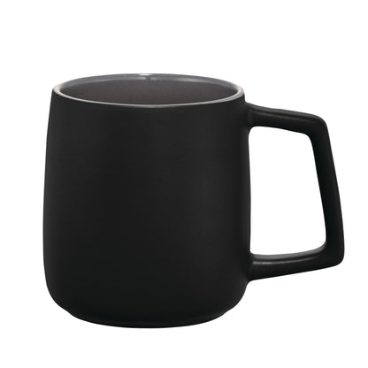 Front View of Black Sienna Ceramic Mug 14oz plain