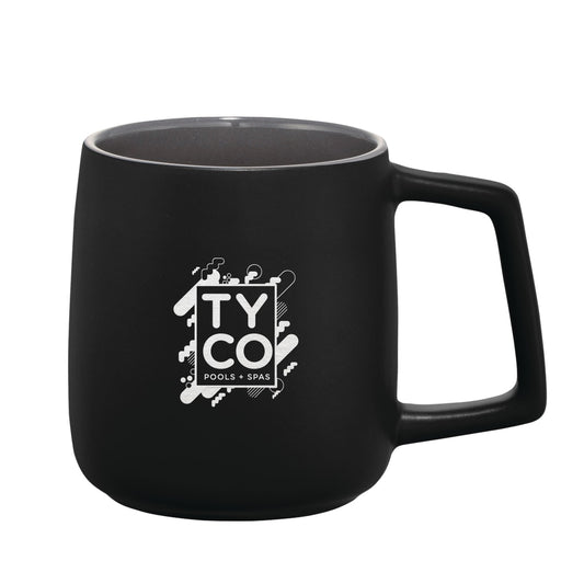 Front View of Black Sienna Ceramic Mug 14oz
