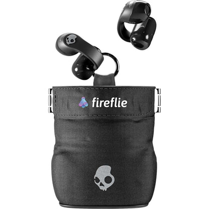 Front View of Black Skullcandy Push 720 Open Wireless Earbuds