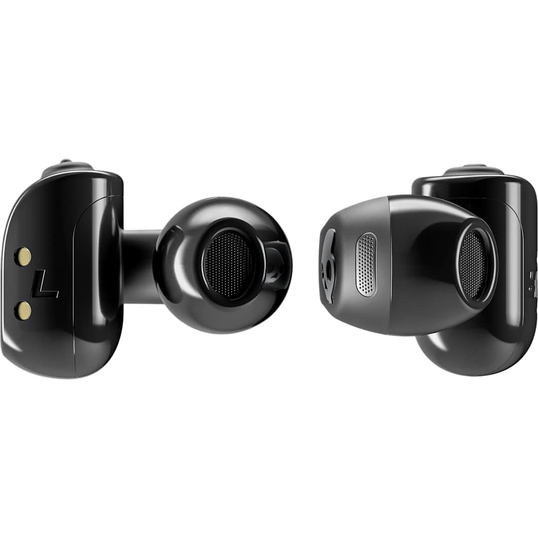 Front View of Black Skullcandy Push 720 Open Wireless Earbuds