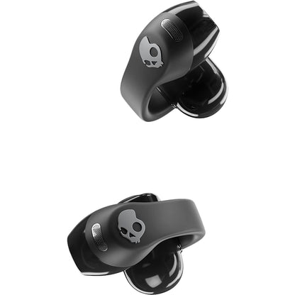Front View of Black Skullcandy Push 720 Open Wireless Earbuds