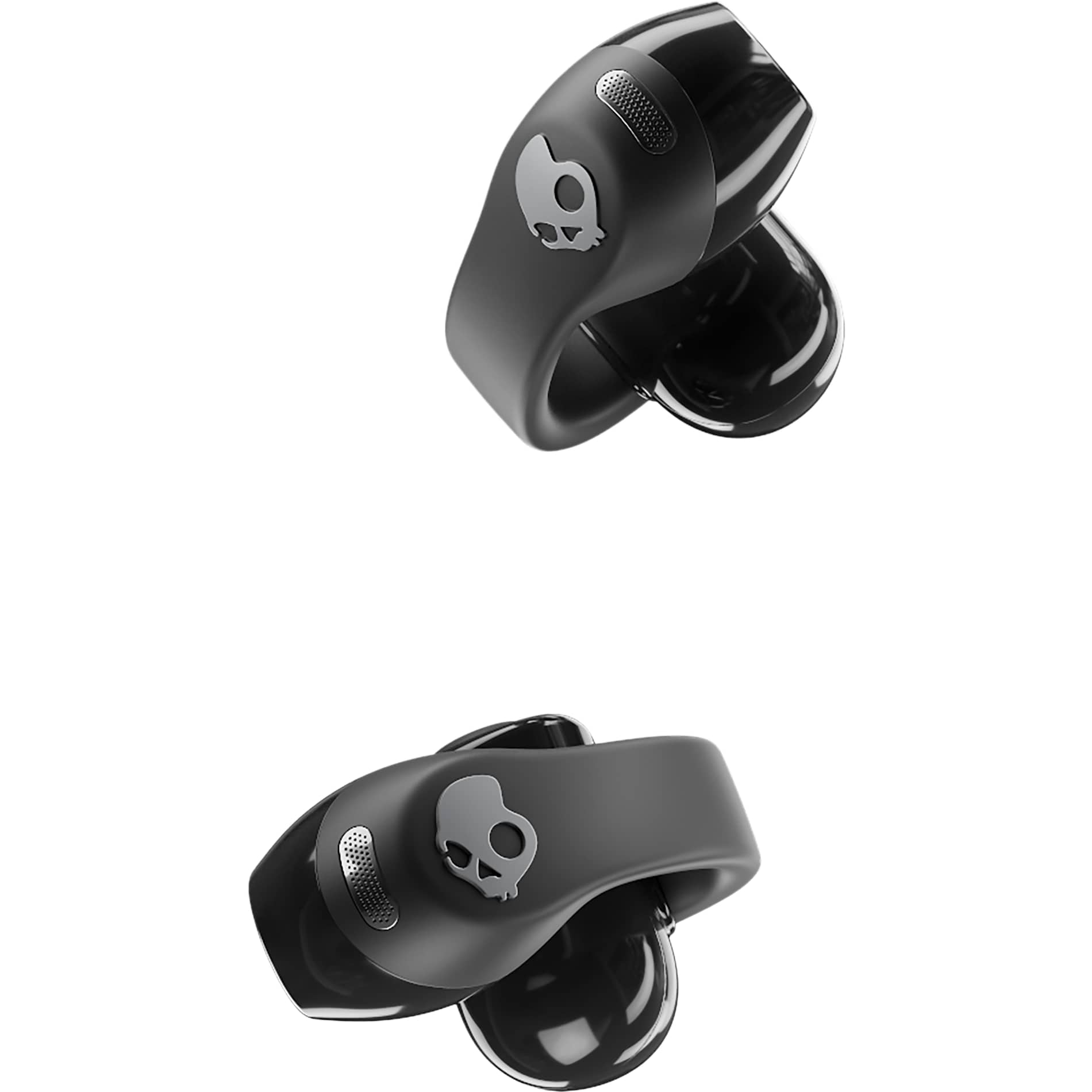 Front View of Black Skullcandy Push 720 Open Wireless Earbuds