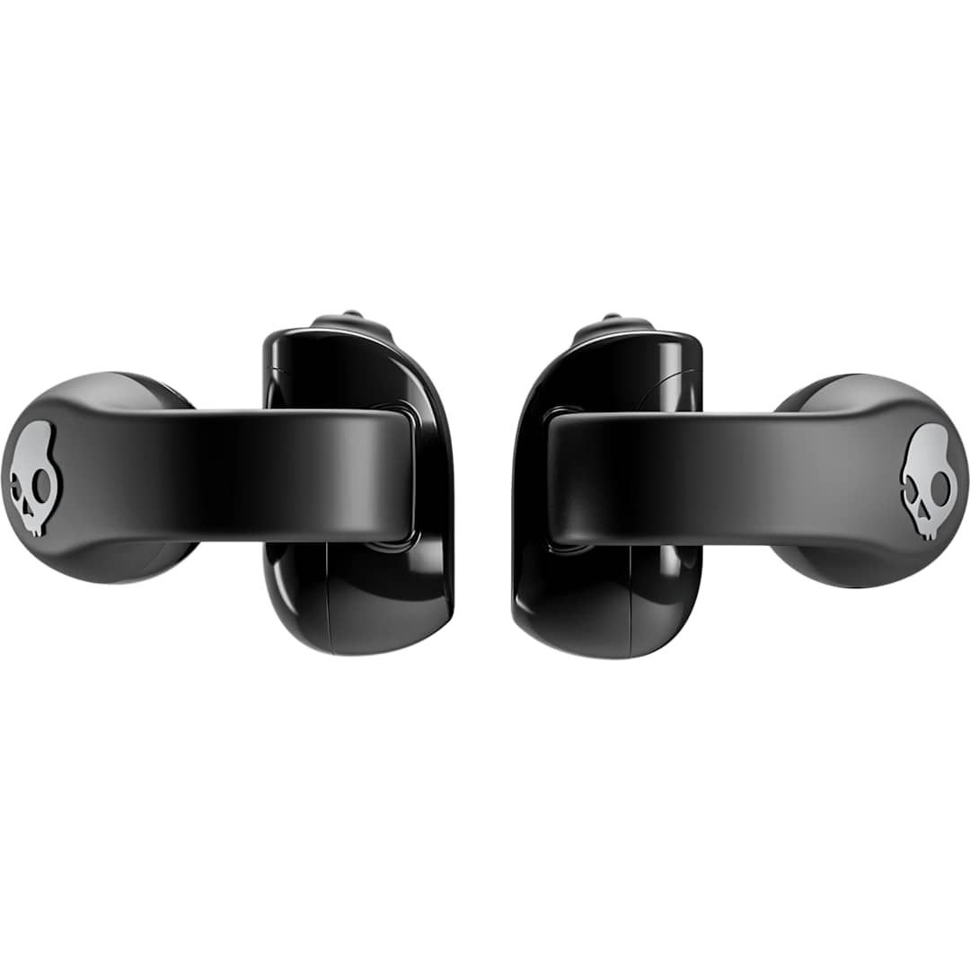 Front View of Black Skullcandy Push 720 Open Wireless Earbuds