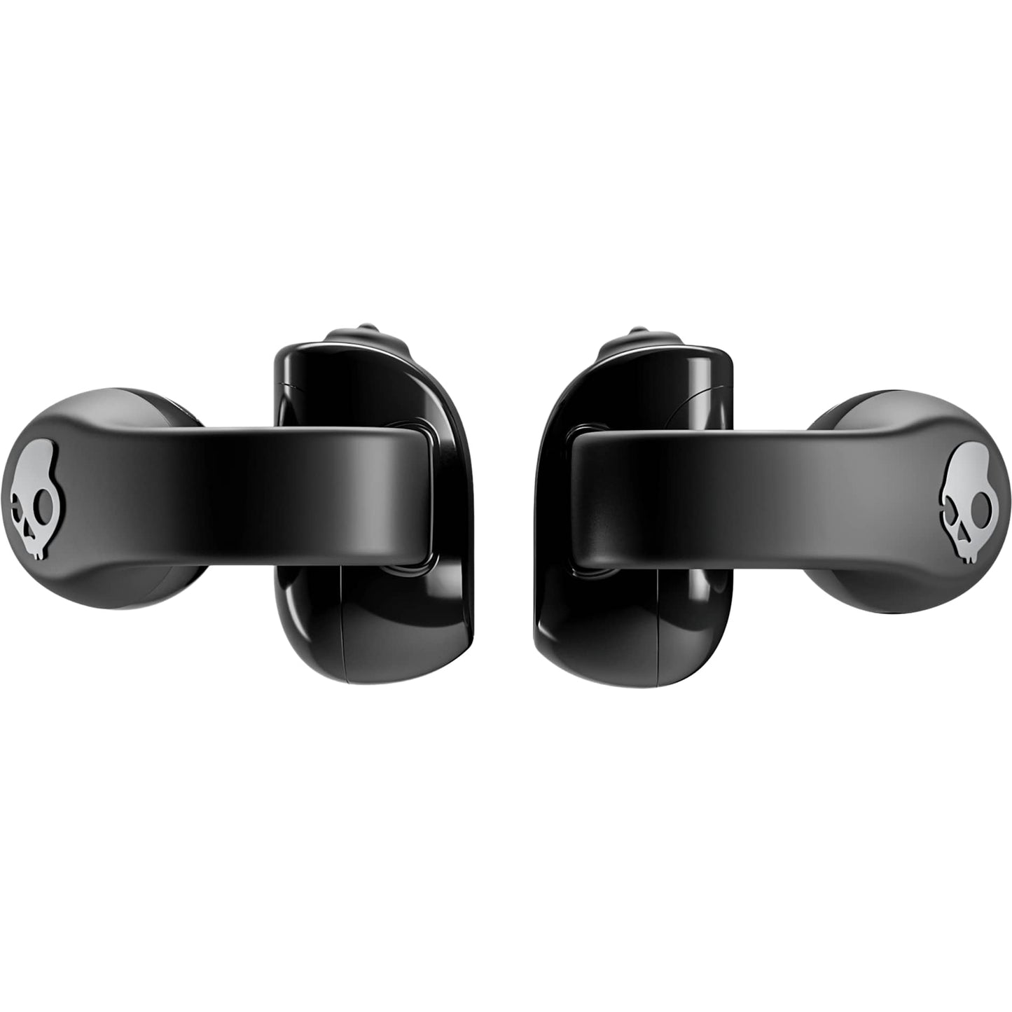 Front View of Black Skullcandy Push 720 Open Wireless Earbuds