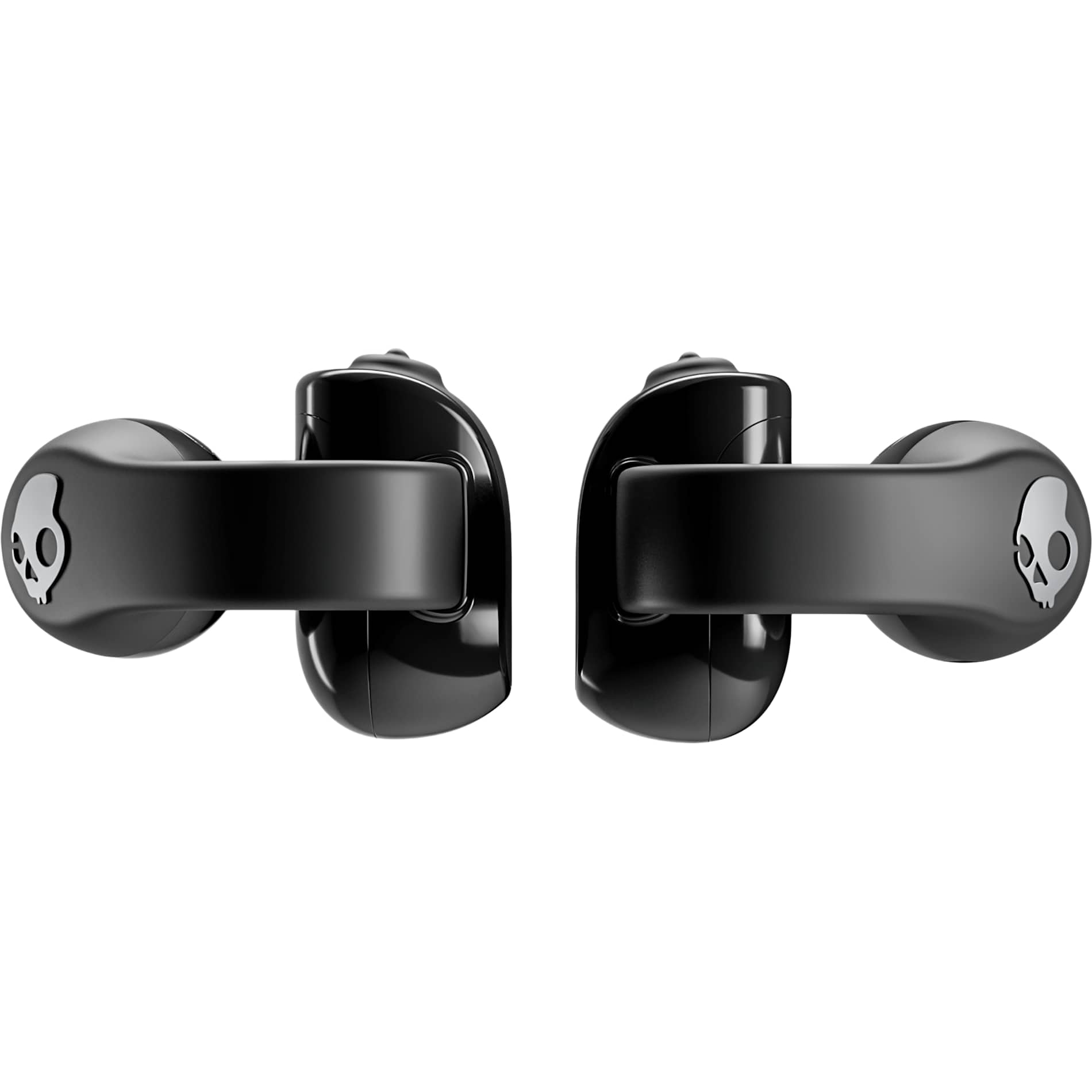 Front View of Black Skullcandy Push 720 Open Wireless Earbuds