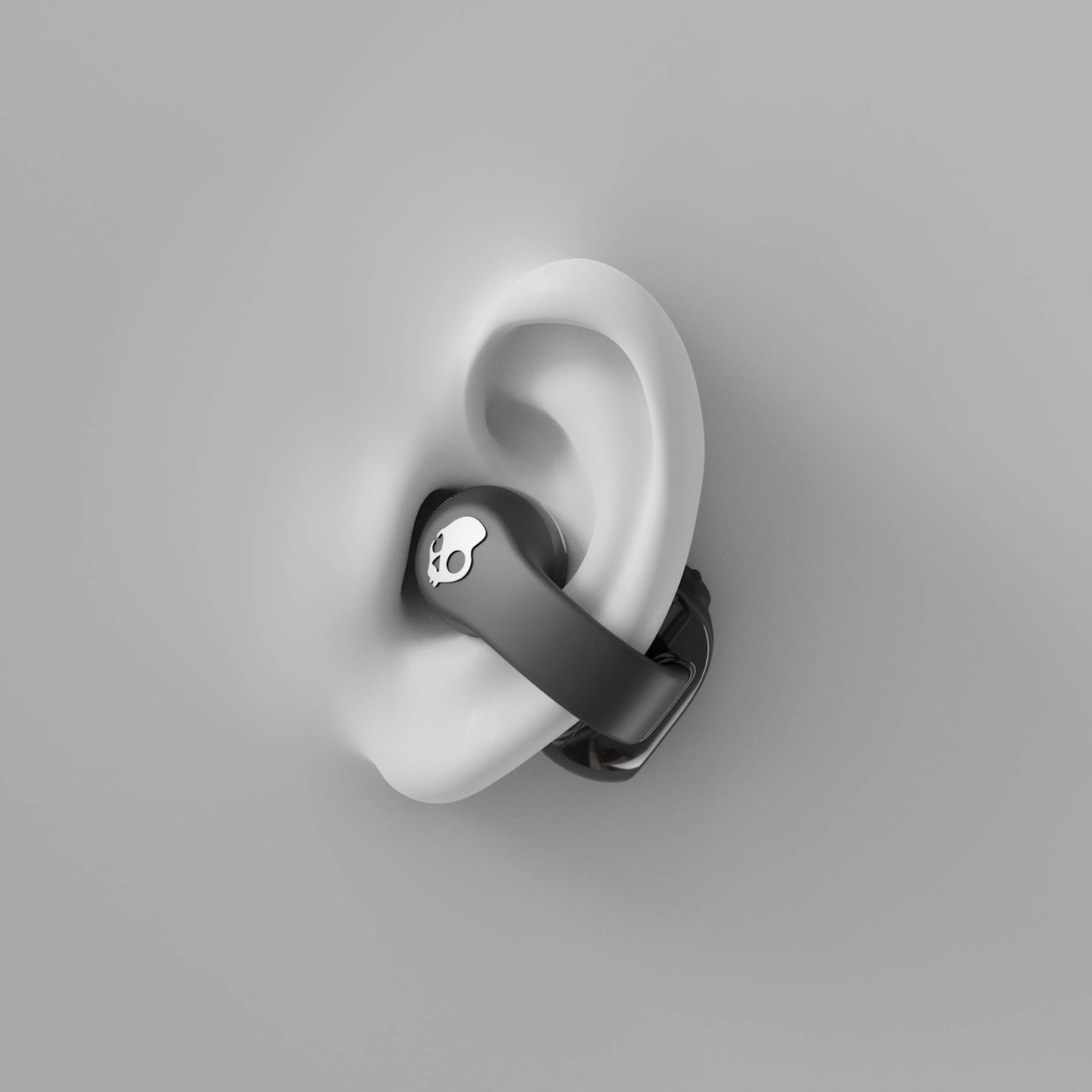 Front View of Black Skullcandy Push 720 Open Wireless Earbuds