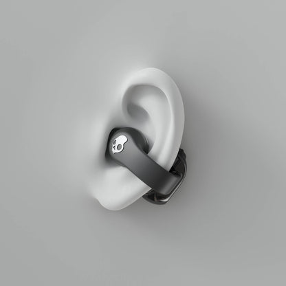 Front View of Black Skullcandy Push 720 Open Wireless Earbuds