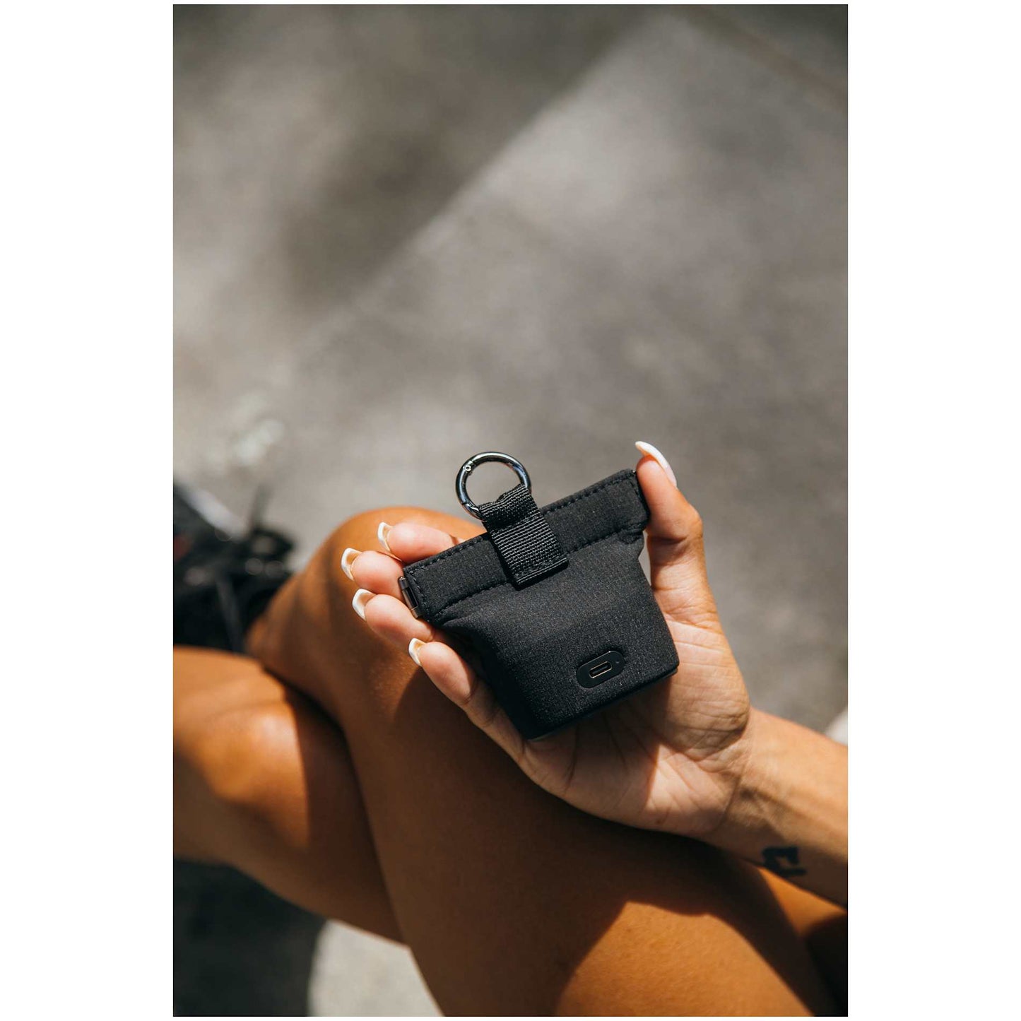 Front View of Black Skullcandy Push 720 Open Wireless Earbuds