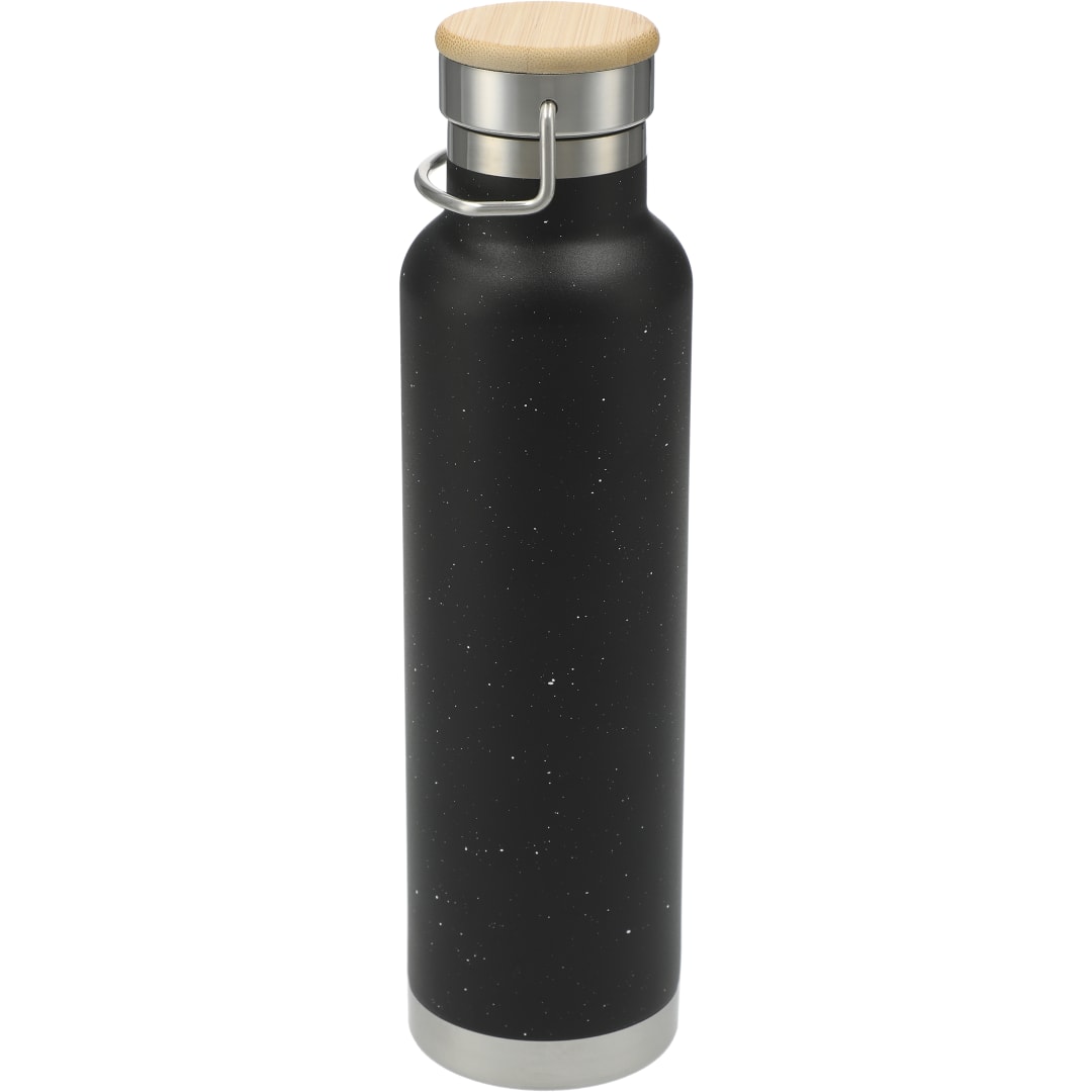Front View of Black Speckled Thor Copper Vacuum Insulated Bottle 22oz plain