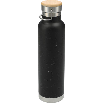 Front View of Black Speckled Thor Copper Vacuum Insulated Bottle 22oz plain