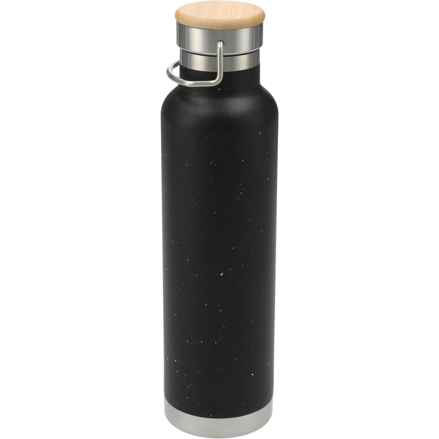 Front View of Black Speckled Thor Copper Vacuum Insulated Bottle 22oz plain
