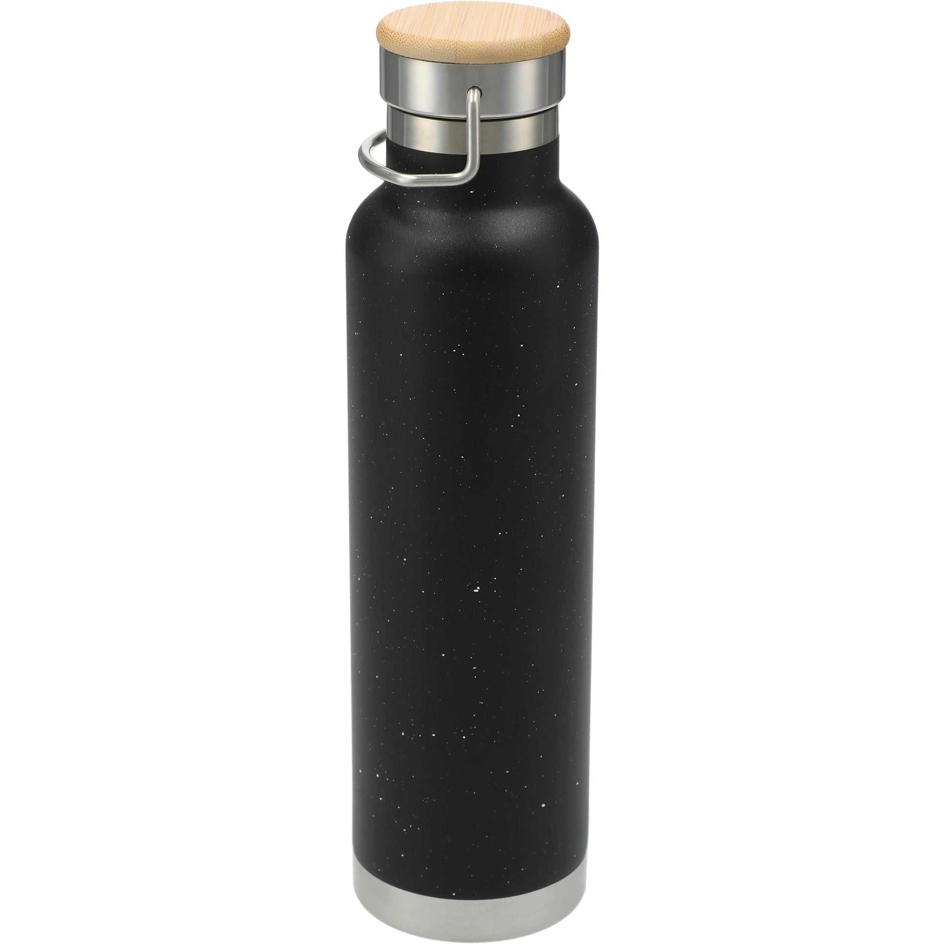 Front View of Black Speckled Thor Copper Vacuum Insulated Bottle 22oz plain